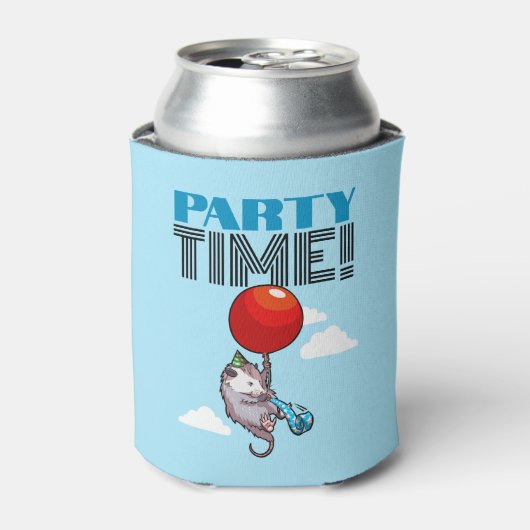 PARTY TIME! Party Possum Funny Floating Opossum Dosenkühler (Kanne Vorderseite)