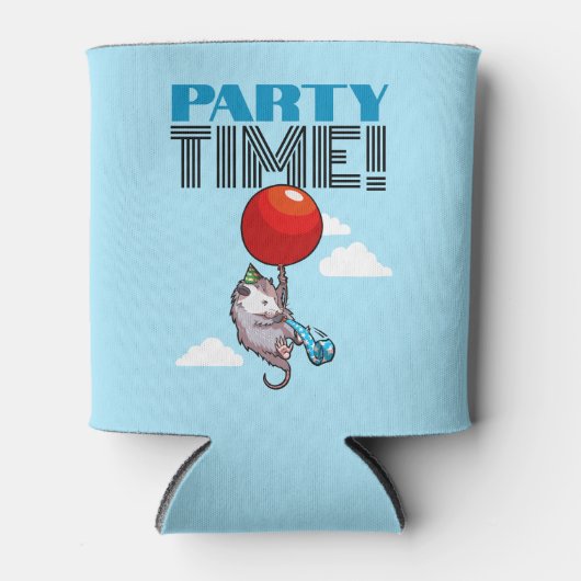 PARTY TIME! Party Possum Funny Floating Opossum Dosenkühler (Vorderseite)