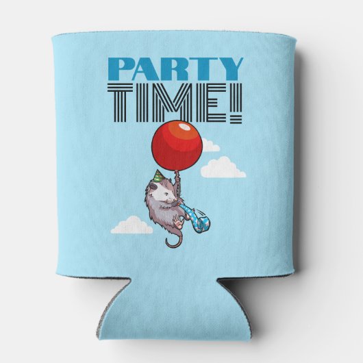 PARTY TIME! Party Possum Funny Floating Opossum Dosenkühler (Rückseite)