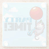 PARTY TIME! Party Possum Funny Floating Opossum Glasuntersetzer (Rückseite)