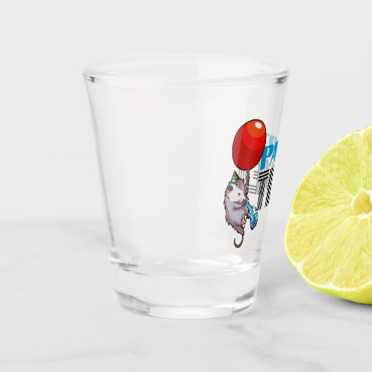 PARTY TIME! Party Possum Funny Floating Opossum Schnapsglas (Links)