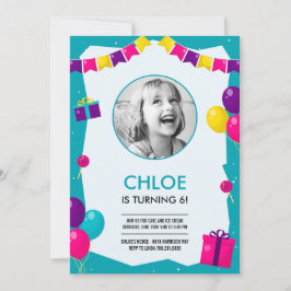 Party Time Photo Birthday Invitation Einladung