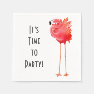 Party Time Pink Flamingo Paper Napkins Serviette