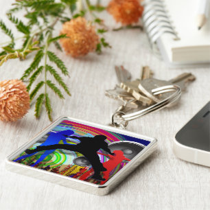 Party Time Premium Square Schlüsselanhänger