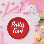 Party Time Red Sunburst Geburtstagsparty Pappteller (Party)