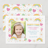 Party Time Regenbogen Einladung (Vorne/Hinten)