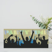 Party Time Silhouetten Einladung (Stehend Vorderseite)