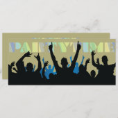 Party Time Silhouetten Einladung (Vorne/Hinten)