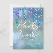 Party Time Streamers Einladung (Vorderseite)