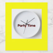 Party-Time-Uhr-Design Weinetikett (Einzelnes Label)