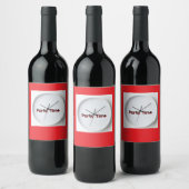 Party Time Uhren Design Rot Weinetikett (Flaschen)
