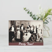 Party Time Vintag Women feiern Einladungen (Stehend Vorderseite)