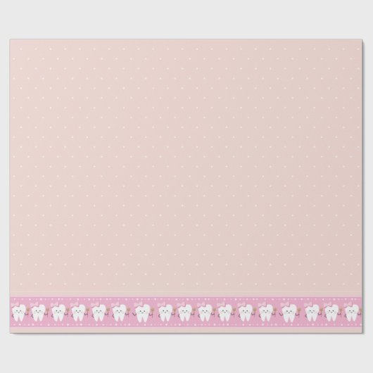 Party-Tischdecke mit dem ersten Zahnpink, Packpapi Geschenkpapier (Flach)