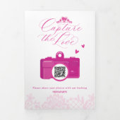 Party-Tischnummer-Foto-QR-Code Dreifach Gefaltete Einladung (Cover)