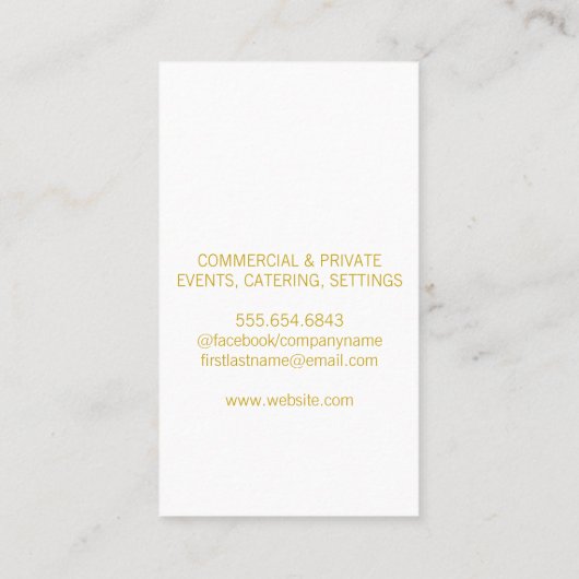 Party Toast Visitenkarte (Rückseite)