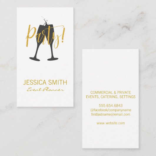 Party Toast Visitenkarte (Vorne/Hinten)