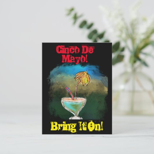 Party Town Postkarte (Stehend Vorderseite)