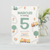 Party "Travel Railroad Kindergeburtstag" Einladung (Stehend Vorderseite)