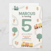 Party "Travel Railroad Kindergeburtstag" Einladung (Vorne/Hinten)