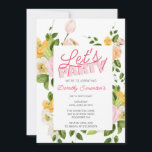 Party Trendy Typografie 30. Geburtstag Einladung<br><div class="desc">Eine bunte und festliche Frühlingsgebirgslandschaft beginnt mit Let's Party! Die zweifarbige rosa Typografie ergänzt die rosa Blume im Rahmen. Gelbe Pop geben in einer Frühlingsvibe. Tief grüne Blätter und Blattwerk ergänzen den botanischen Rahmen. Modernes und einfaches Design Set für ein lässiges und festliches Party. Dieser Artikel ist Teil der Frühjahrs-Geburtstag-Blume-Kollektion....</div>