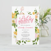 Party Trendy Typografie 90. Geburtstag Einladung (Stehend Vorderseite)