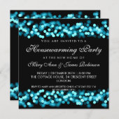 Party Turquoise Hollywood Glam Einladung (Vorne/Hinten)