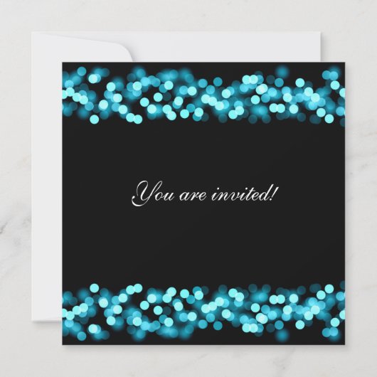 Party Turquoise Hollywood Glam Einladung (Rückseite)
