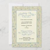 Party - Tweed Pattern Blau/Naturgarn Einladung (Vorderseite)