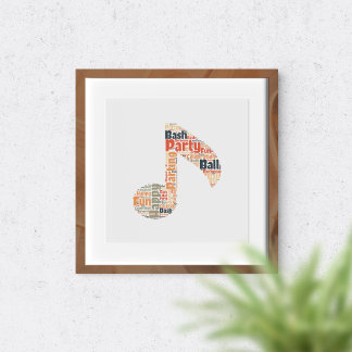 Party-Typografie-Wandkunst. Lustiges Feier-Wort Poster