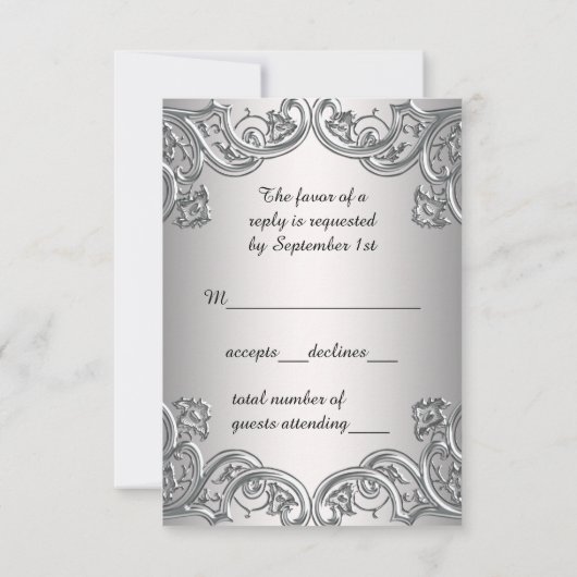 Party-UAWG mit Schwarzweißmaske RSVP Karte (Rückseite)