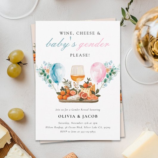 Party über das Geschlecht von Wein und Käse Einladung