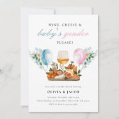 Party über das Geschlecht von Wein und Käse Einladung (Vorderseite)