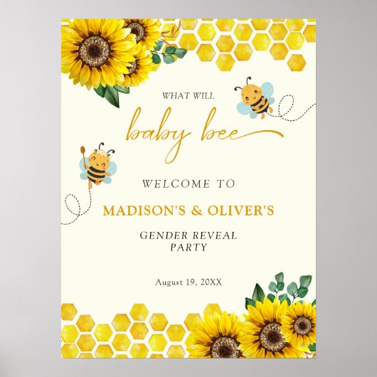 Party über das Geschlecht, was Baby willkommen sei Poster (Vorne)