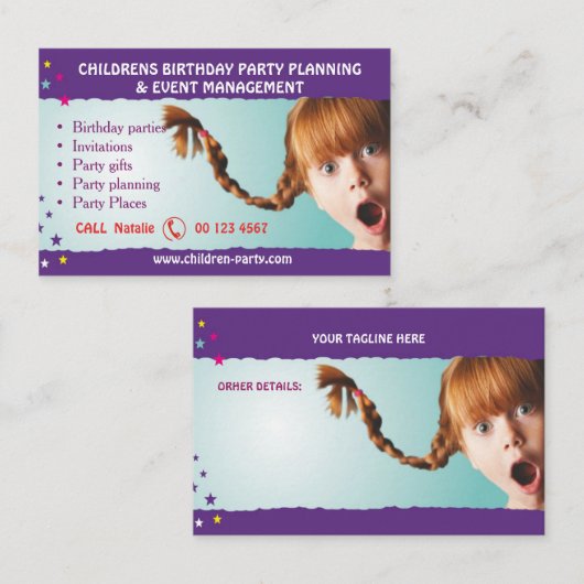 Party, Überraschung, Visitenkarte (Vorne/Hinten)