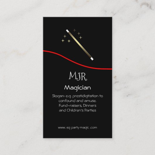 Party-und Abendessen-Magier - magisches Wandlogo Visitenkarte (Vorderseite)