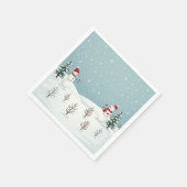 Party und Essen mit Schneemann Spaß Serviette (Ecke)