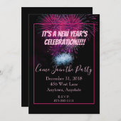 Party und Feierlichkeiten des neuen Jahres Einladung (Vorne/Hinten)