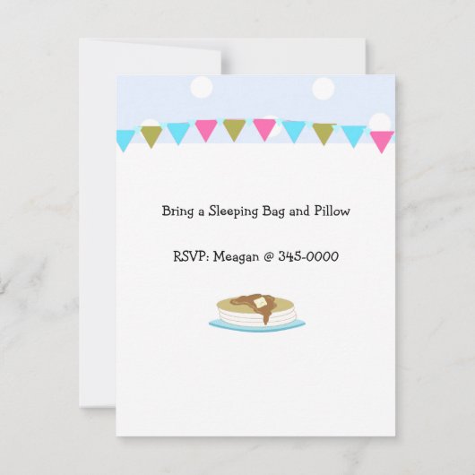 Party- und Pfannkuchenfrühstück Einladung (Rückseite)