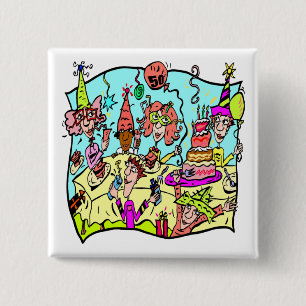 Party-unten 50. Geburtstags-Geschenke Button