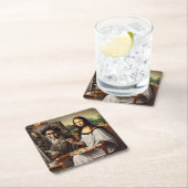 Party Untersetzer: Mona Do da Vinci Rechteckiger Pappuntersetzer (Vor Ort)