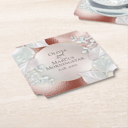 Party Untersetzer | Terracotta Rust Shimmer (angewinkelt)