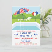 Party-US Flagge am Arbeitstag Einladung (Stehend Vorderseite)