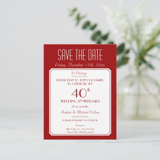 Party, Veranstaltung oder Wiedersehen Save the Dat Ankündigungspostkarte (Stehend Vorderseite)