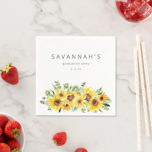 Party Veranstaltung Sonnenblumen und Eukalyptus Na Serviette (Beispiel)