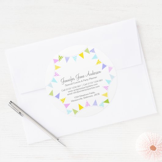 Party-Veranstaltungsplaner Runder Aufkleber (Umschlag)