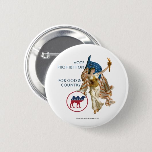 Party verbieten Lady Liberty Button (Vorne & Hinten)
