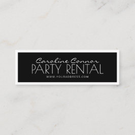 Party Vermietung Ballon Belieferung Black & White  Mini Visitenkarte