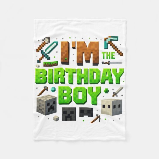 Party-Video-Gamer-Pixel-Nummer Ich bin der Geburts Fleecedecke (Vorderseite)