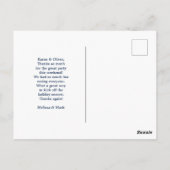 Party Vielen Dank | Weihnachtslama mit Schneeflock Postkarte (Rückseite)