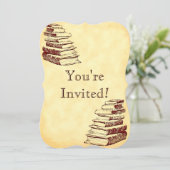 Party Vintag Art Custom Invivisions buchen Einladung (Stehend Vorderseite)